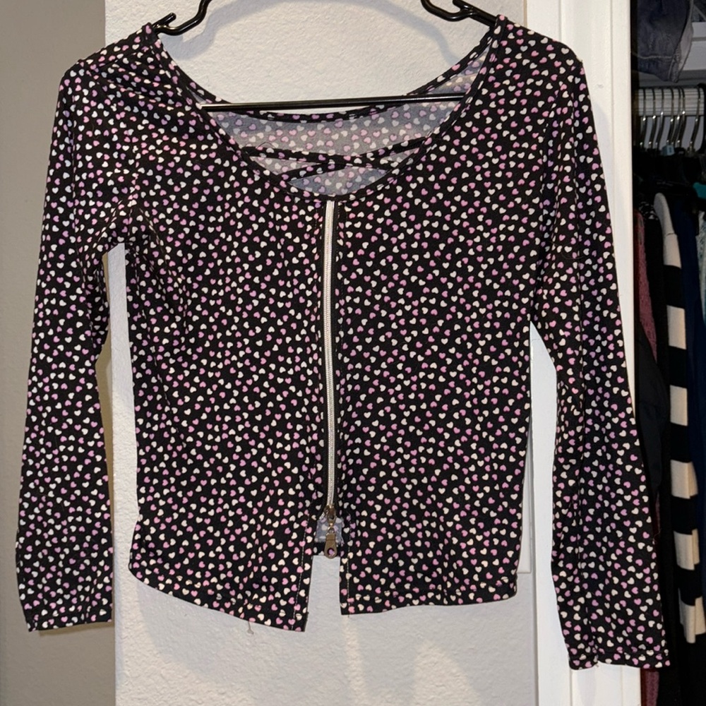 Heart Love Zipper up soft long sleeve